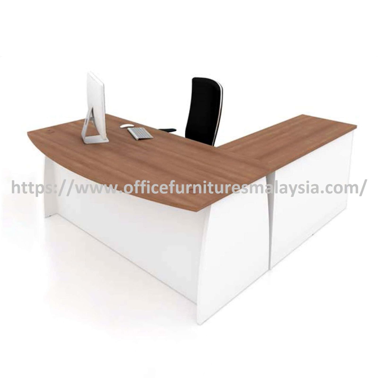 7 ft D Shape Manager Table with Side Cabinet OFFXB2190