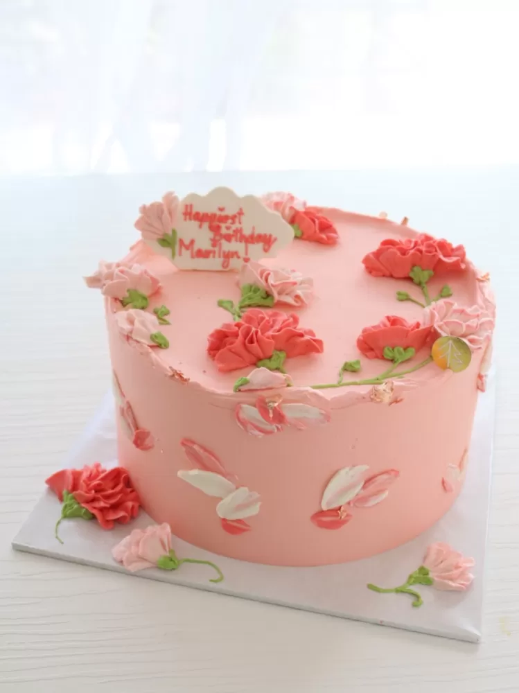 Carnation Flower Cake 8 Inch
