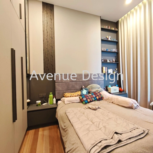 Bed Head + Bed Side Table + Feature Wall + Display Cabinet at The Waltz Residence OUG