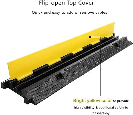 Cable Protector Ramp, 2 & 3  Channel Hump Ramp Rubber Size: 1000mmL - Vsafe Sdn Bhd