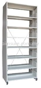 Library rack double sided 7 tiers with side panel S327