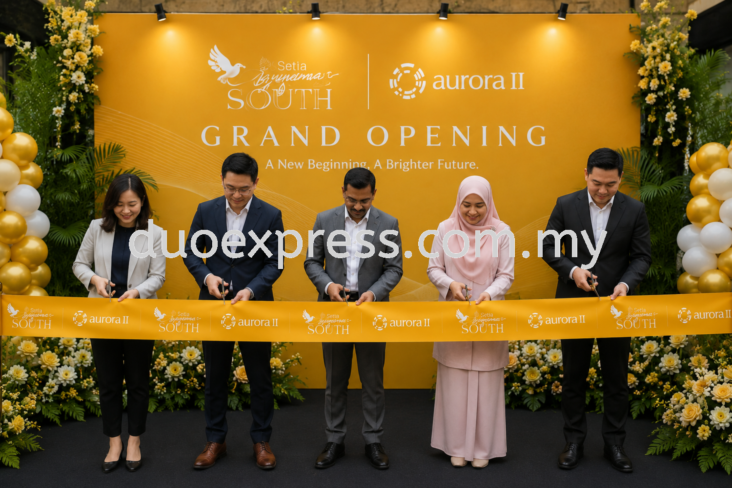 Custom Grand Opening Ceremony Ribbon Malaysia | Premium Satin Ribbon Printing for Corporate & Property Launches