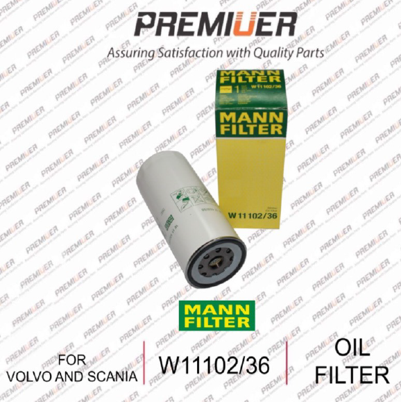 Mann Filter Volvo and Scania Oil Filter W11102/36