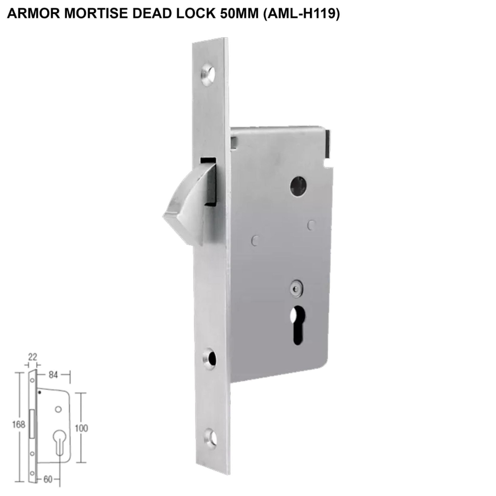 ARMOR MORTISE DEAD LOCK 50MM AML-H119