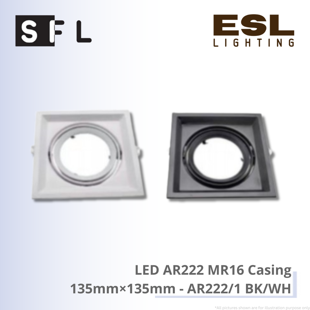 SFL LED AR222 MR16 Casing 135mm×135mm - AR222/1 BK/WH