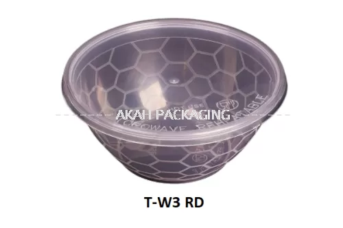 T-W3 RD 300ml Plastic ROUND BOWL with LID