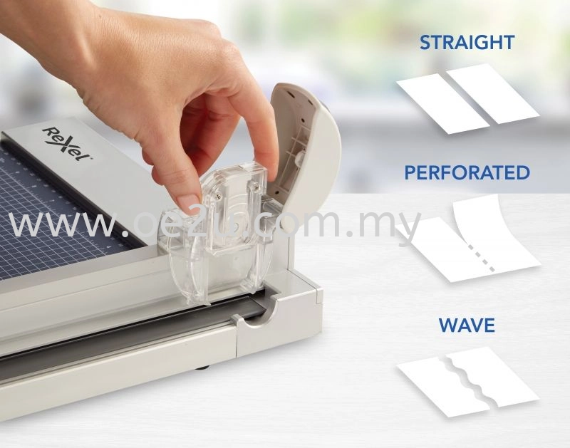 REXEL ClassicCut 1215P Trimmer (Cutting Length: 305mm / A4, Cutting Capacity: 15 sheets, 3 Trim Style: Straight, Wave, Perforate) 