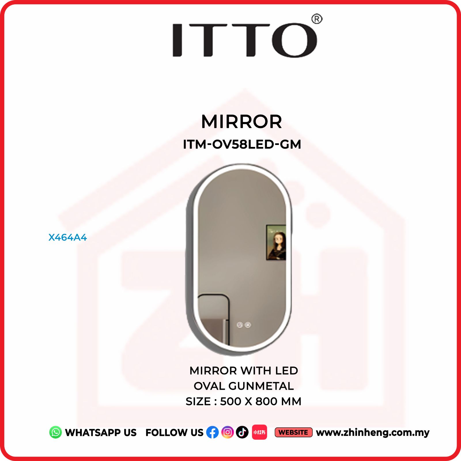 ​​​​​​​ITTO MIRROR WITH LED ITM-OV58LED-GM