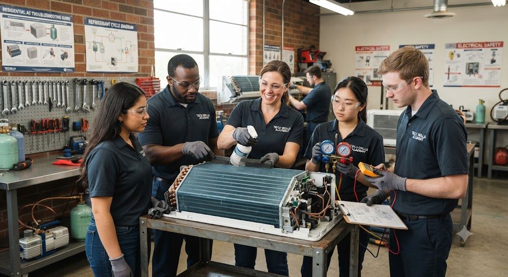Residential air conditioner servicing training