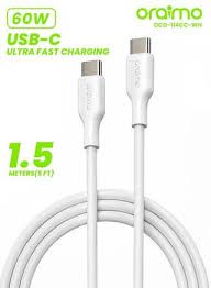 ORAIMO TYPE-C TO TYPE-C 60W ULTRA FAST CHARGE CABLE OCD-114CC 3A 1.5M WHITE
