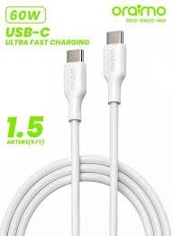 ORAIMO TYPE-C TO TYPE-C 60W ULTRA FAST CHARGE CABLE OCD-114CC 3A 1.5M WHITE