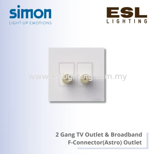 SIMON E6 SERIES  2 Gang TV Outlet & Broadband F-Connector(Astro) Outlet - 725119