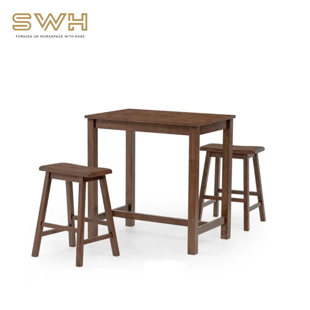 Island Bar Set Walnut | Cafe Furniture