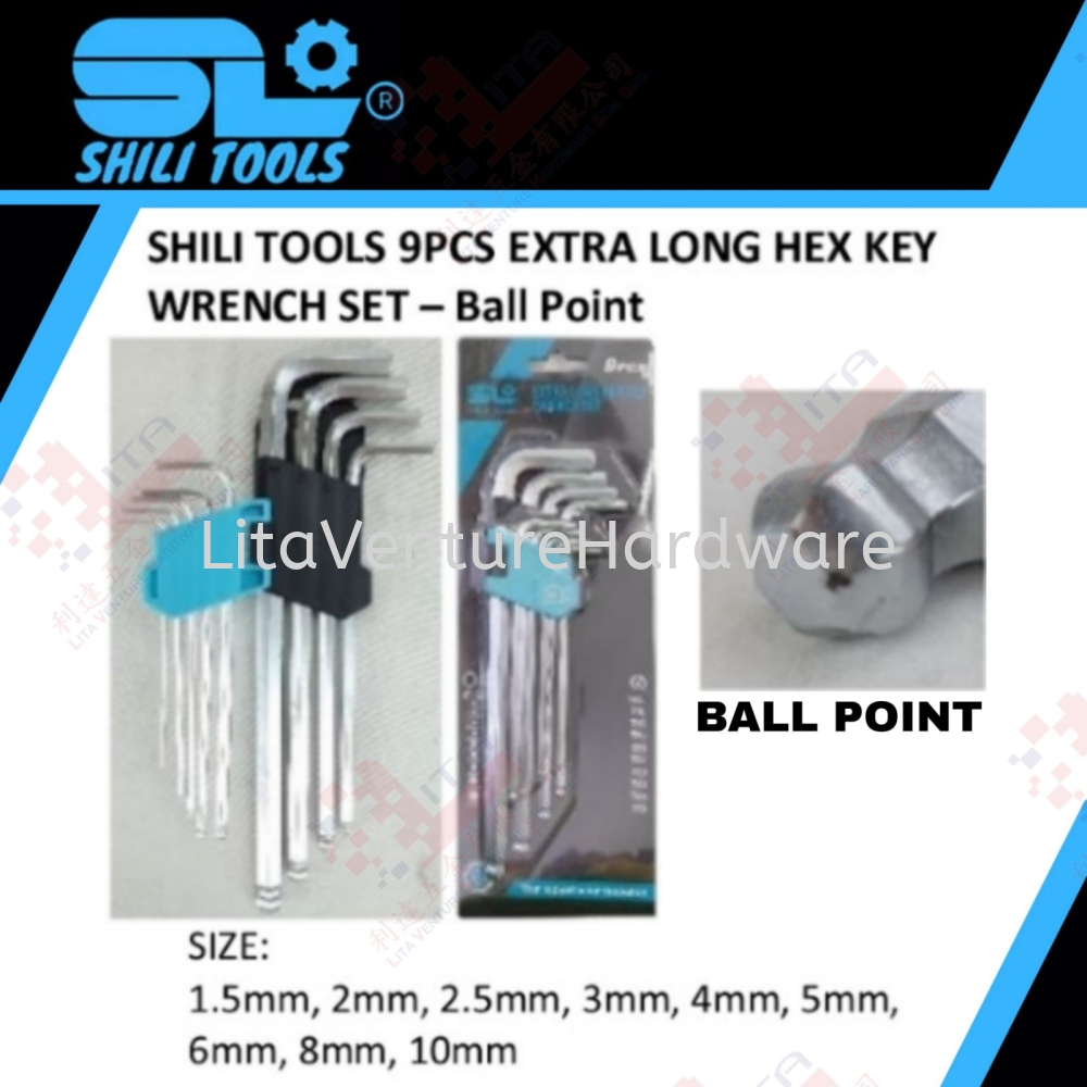 SHILI TOOLS BRAND EXTRA LONG HEX KEY WRENCH SET