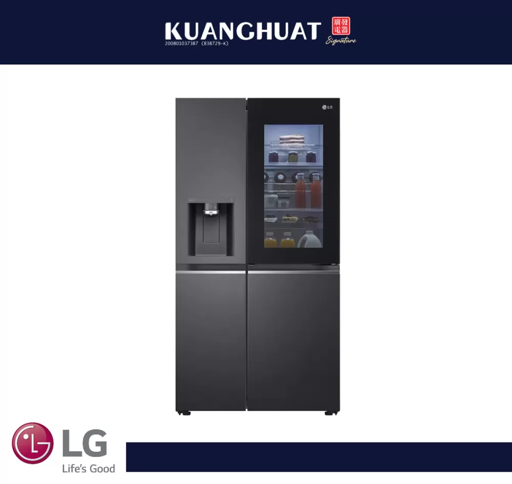 LG 674L Side-by-Side Fridge with InstaView & Door-in-Door™ in Matte Black Finish GC-X257CQES