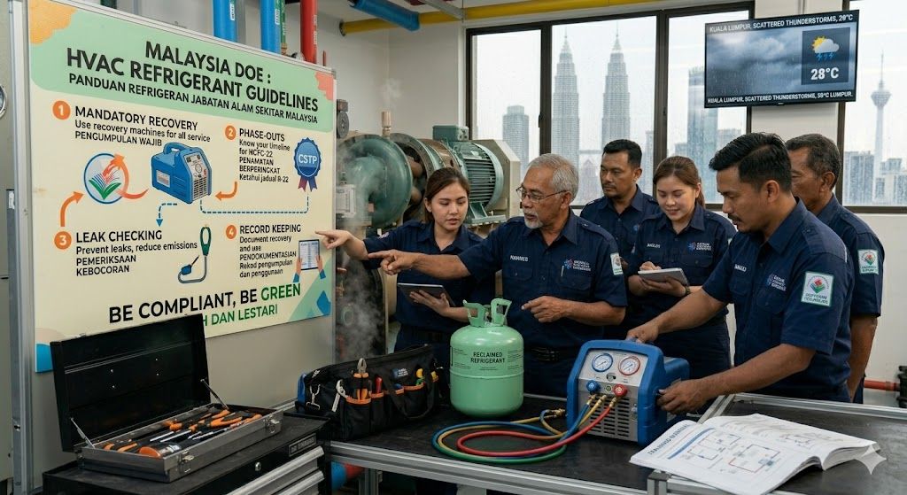 HVAC refrigerant guidelines Malaysia DOE