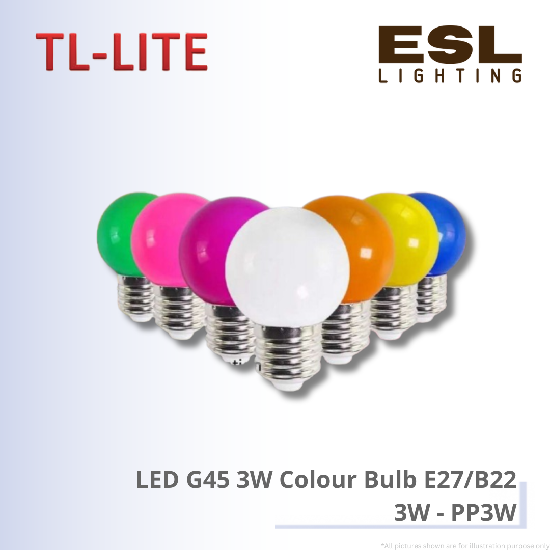 TL-LITE LED G45 3W Colour Bulb 3W - PP3W