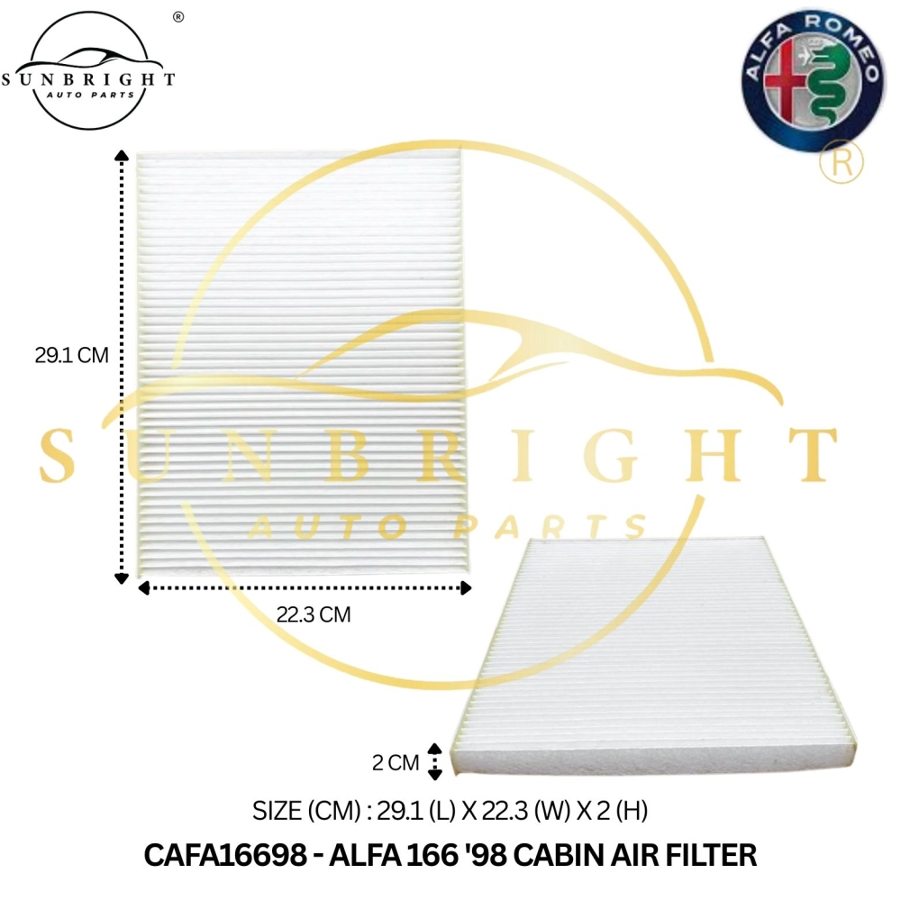 CAFA16698 - ALFA 166 '98 CABIN AIR FILTER