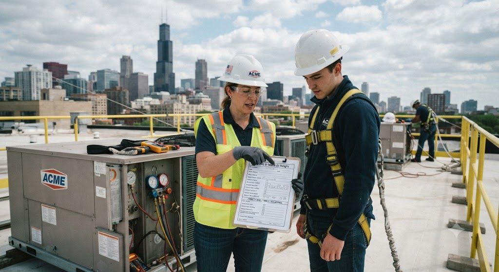 permit to work system HVAC height safety