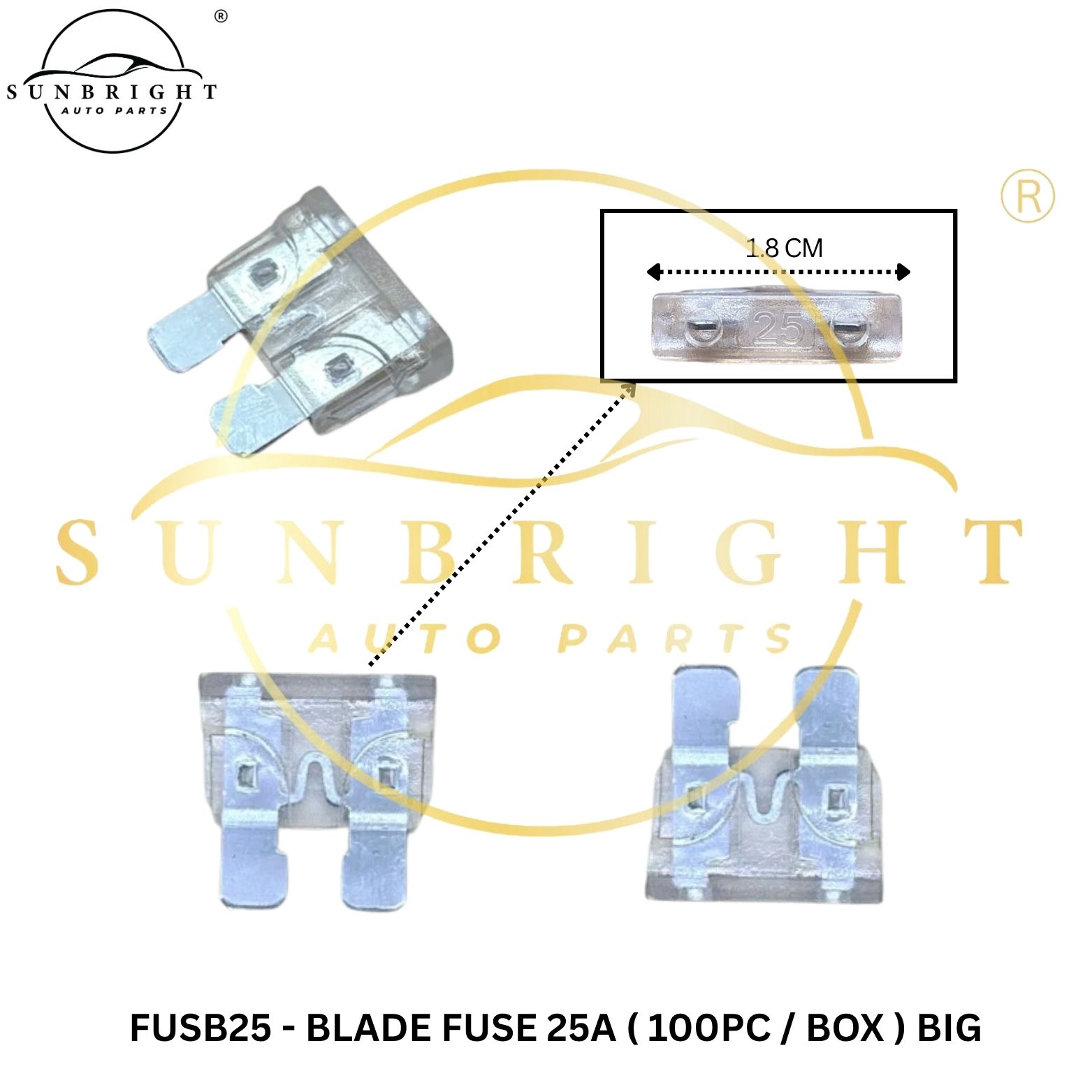 FUSB25 - BLADE FUSE 25A ( 100PC / BOX ) BIG