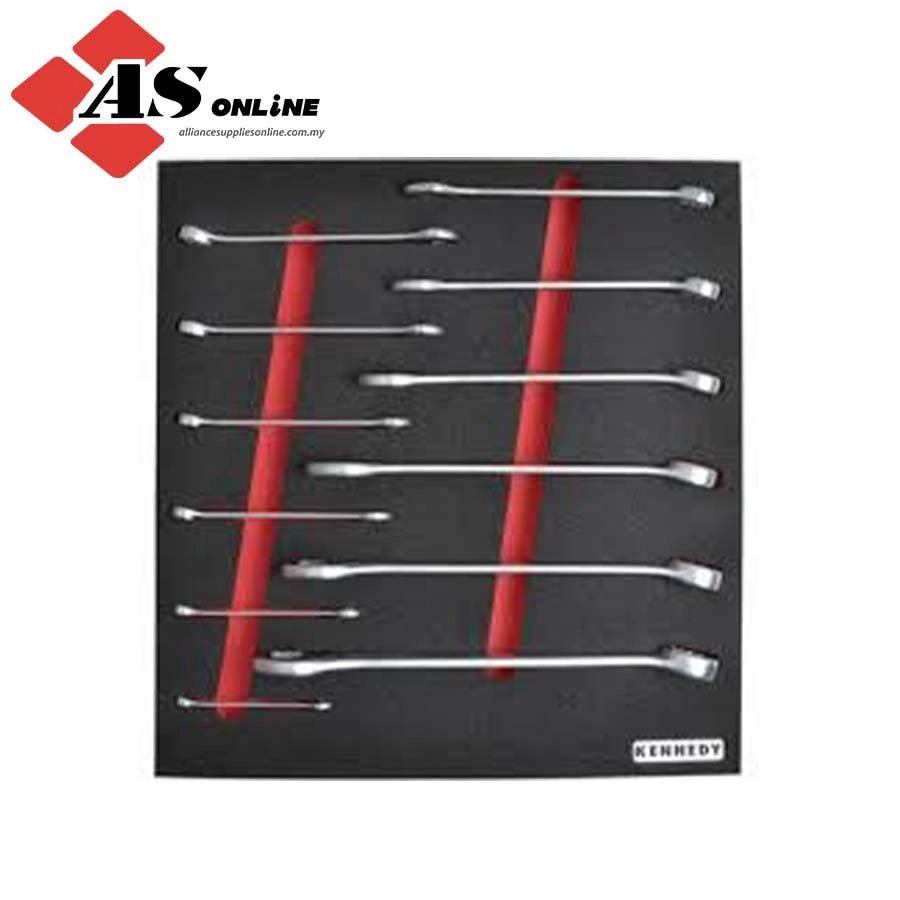 KENNEDY 12 Piece 1/4-1in A/F Combination Spanner Set in 2/3 Foam Inlay for tool Cabinets / Model: KEN5950110K