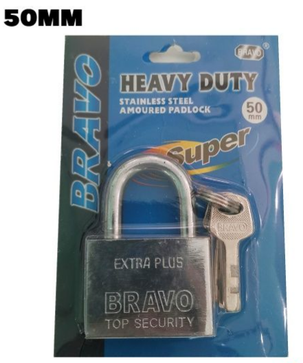50MM BRAVO CHROMED PADLOCK