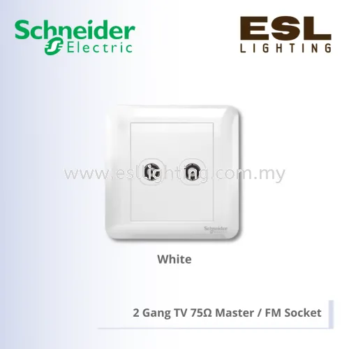 SCHNEIDER Affle Plus 2 Gang TV 75Ω Master / FM Socket - A3G32TVFMM_WE