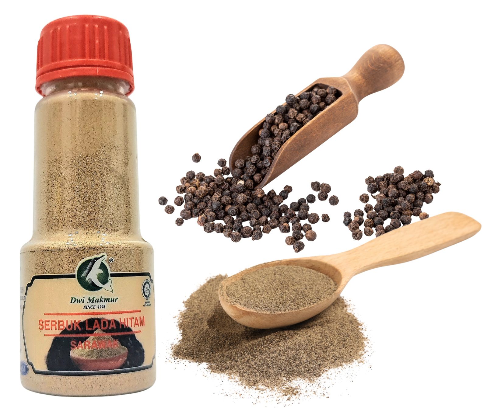 Black Pepper Powder (Bottle) 50 Grams RM5.60 X 6 Units C.Dwi Makmur