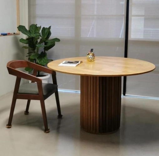 Fluted Round Dining Table