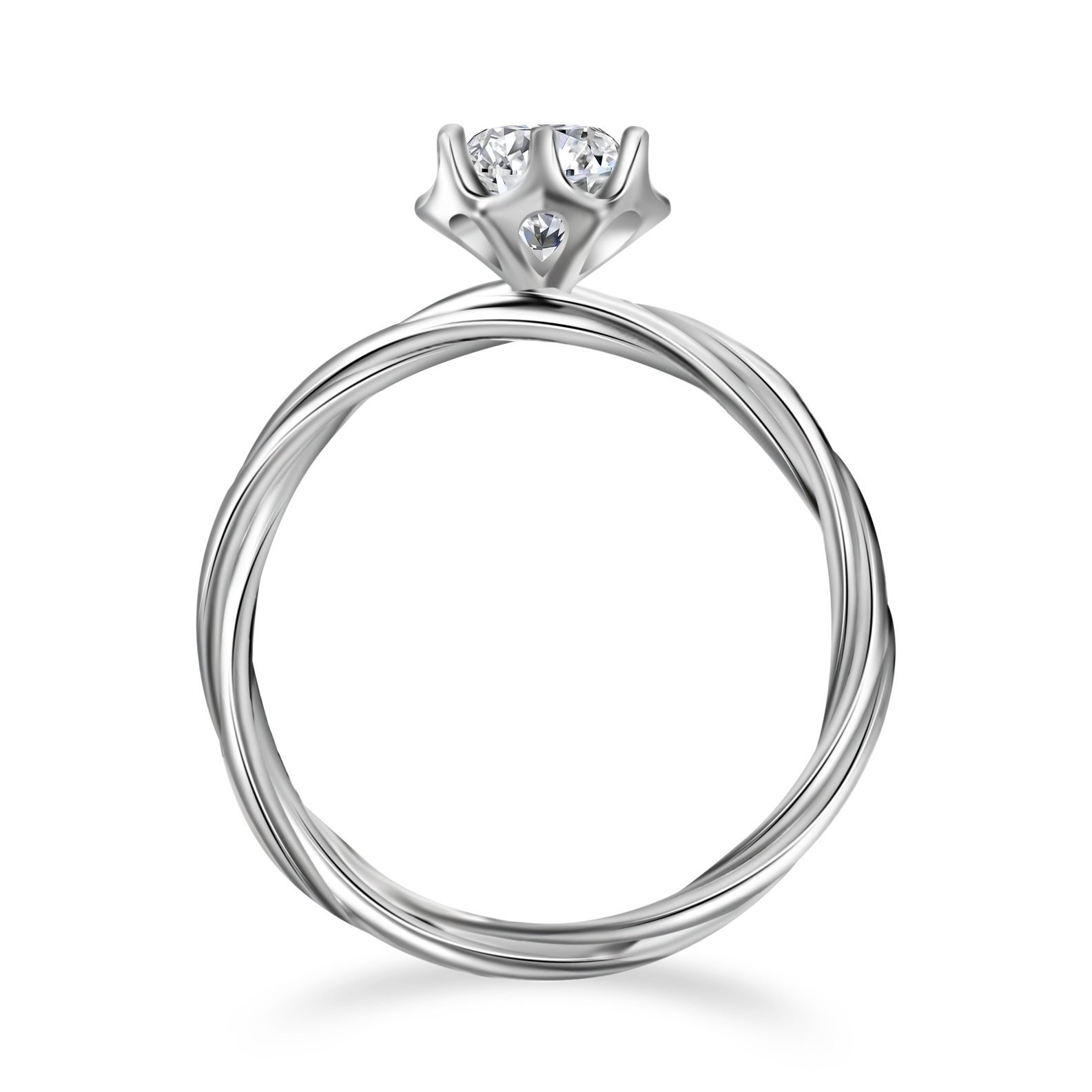 Castiel Star Vine White Gold Solitaire Engagement Ring