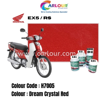 Motor Honda EX5 / RS [H7005] Dream Crystal Red Crystal 2K Original Basecoat Paint Colour CARLOUR