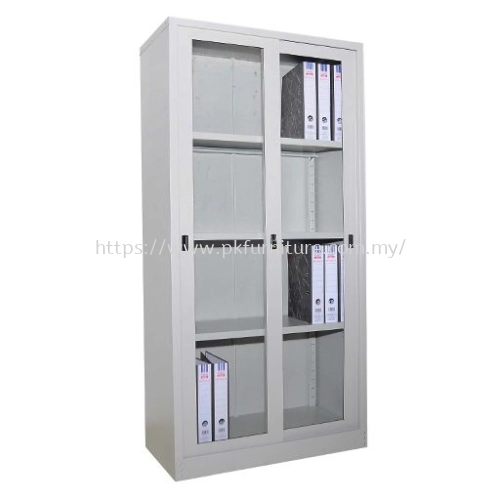 Steel Cupboard - PK-MC-2-GS-G1 - FULL HEIGHT GLASS SLIDING CUPBOARD C/W 3PCS ADJUSTABLE SHELF