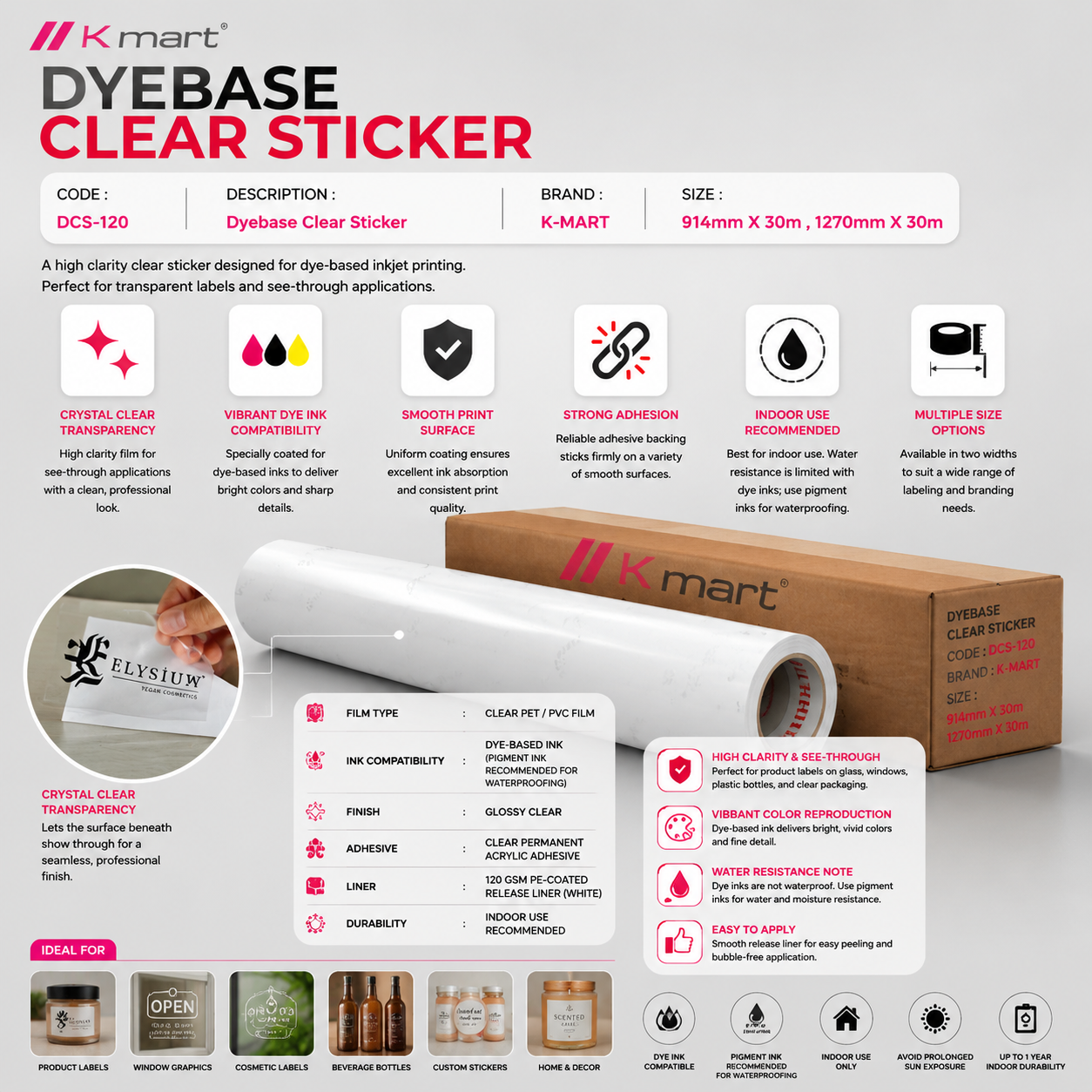 [ DCS-120 ] Dyebase Clear Sticker
