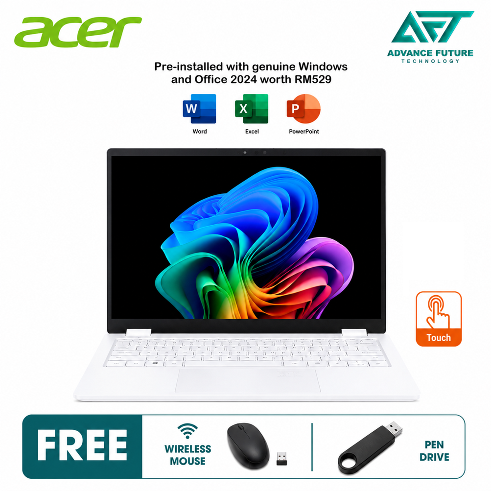 Acer Swift Edge 14 AI SFE14-51T-960E 14" WQXGA+ OLED Touch Laptop White ( Intel Core Ultra 9 288V, 32GB, 1TB SSD, Intel, W11, H&S 2024&M365 )