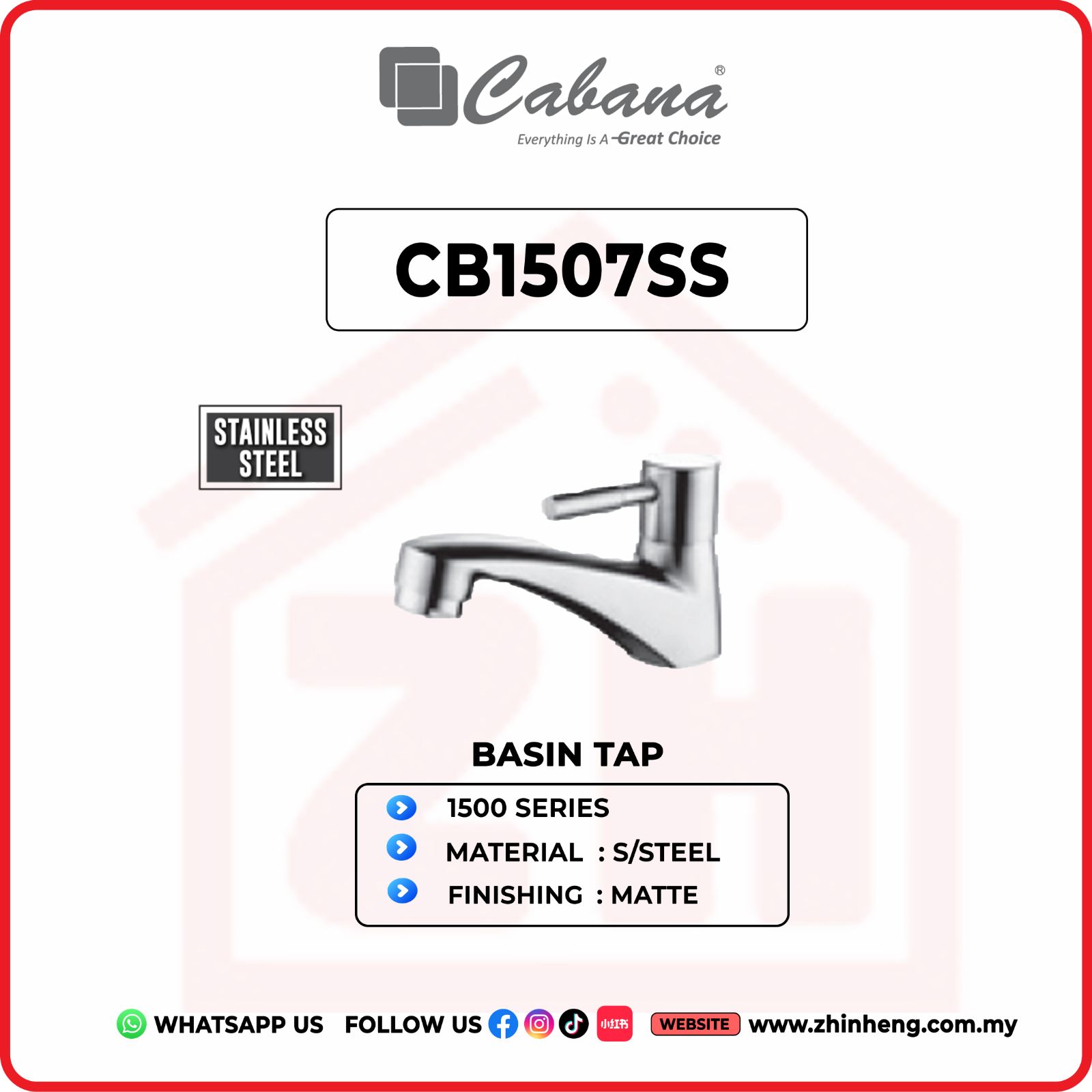 CABANA BASIN TAP CB1507SS