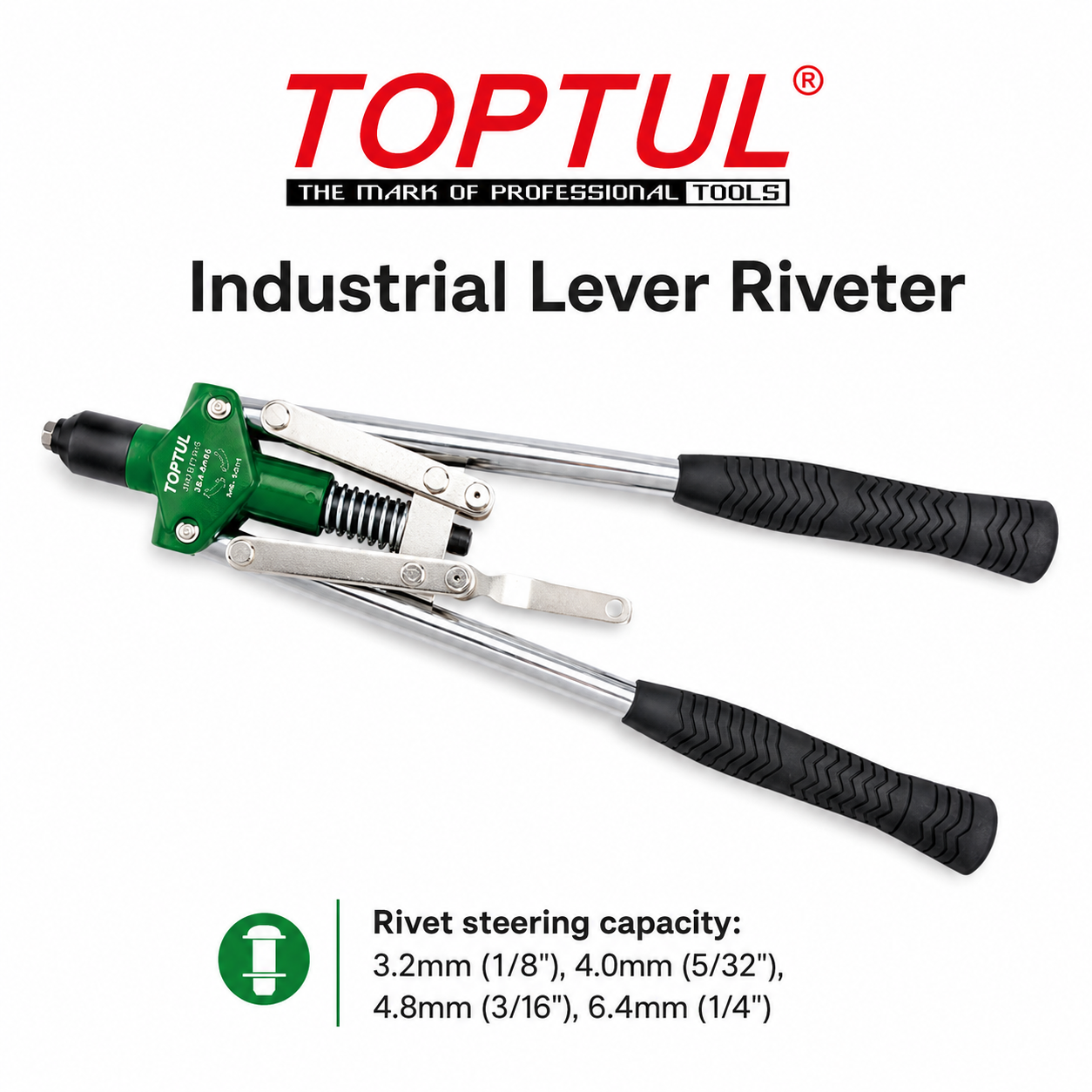 TOPTUL Industrial Lever Riveter Heavy Duty Hand Rivet Gun, 450mm | ST-RVT-T14