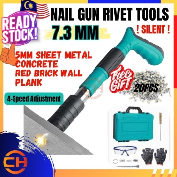 Manual Steel Nails Gun (Free 20 Nails) Concrete Rivet Tool Steel Rivet Gun Tufting Gun Wall Wire Puncher Dinding