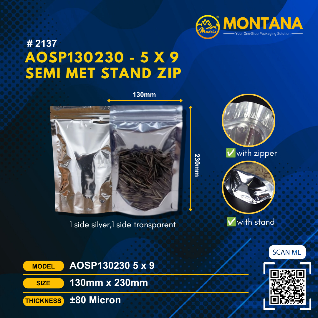 (2137) SEMI MET STAND ZIP AOSP130230 5 x 9