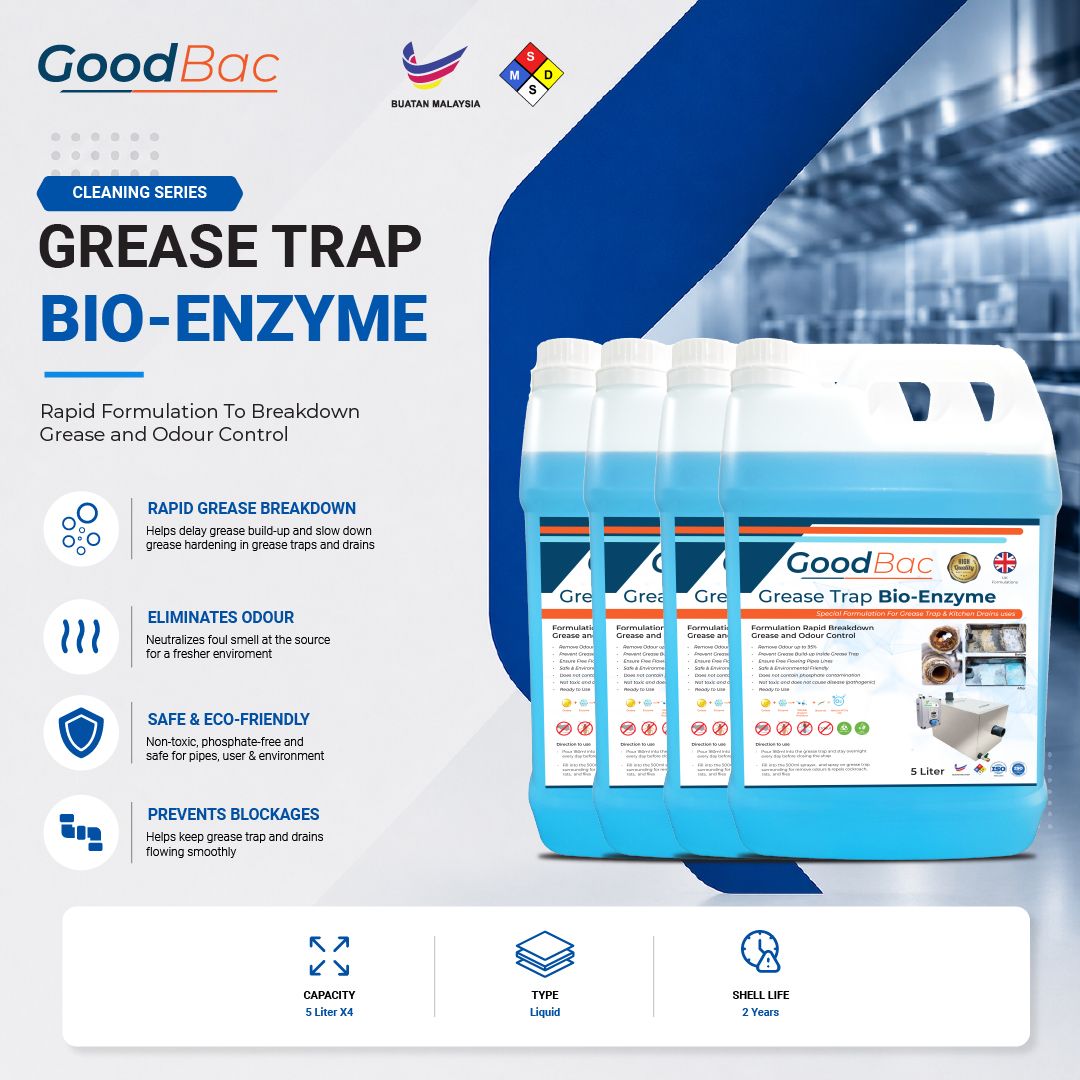 GoodBac Grease Trap Enzyme 5 Liter X4