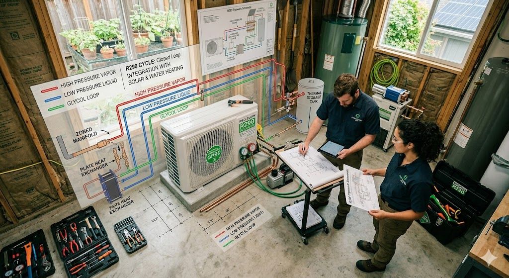 R290 HVAC system layout design