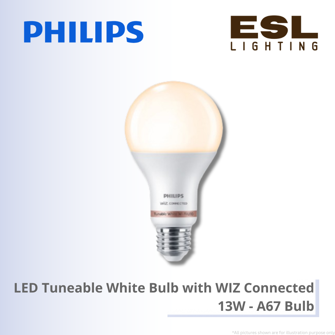 PHILIPS LED Tuneable White Bulb with WIZ Connected 13W - A67 Bulb