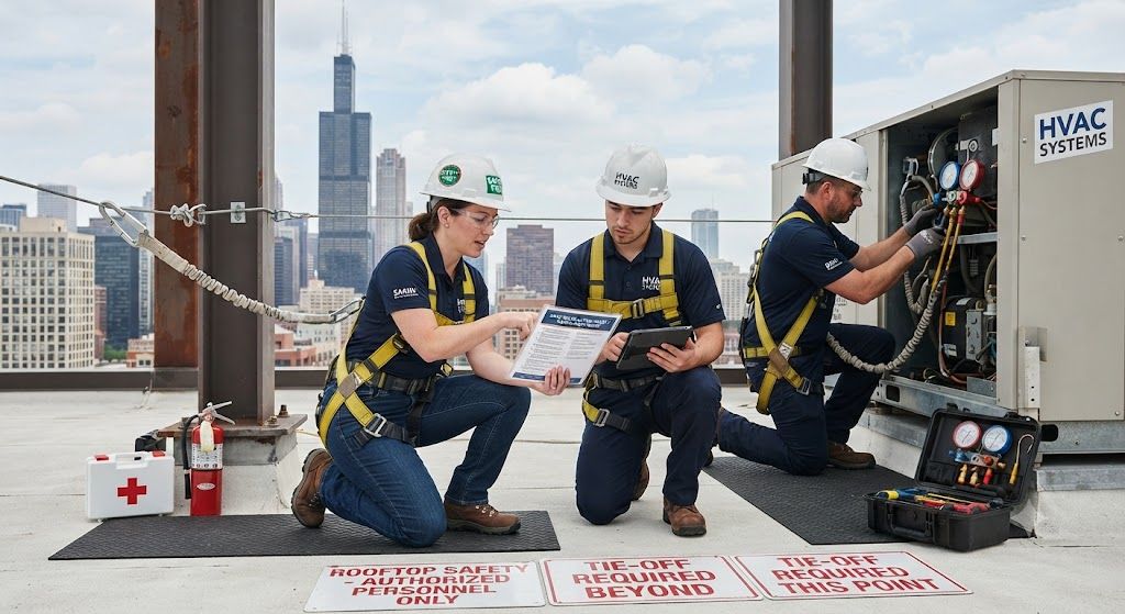 HVAC installation safety compliance at height
