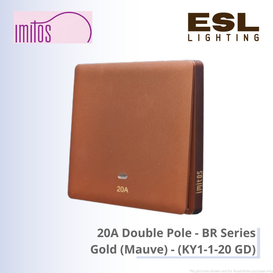 IMITOS 20A Double Pole (BR Series) Gold (Mauve) - KY1-1-20 GD [SIRIM]