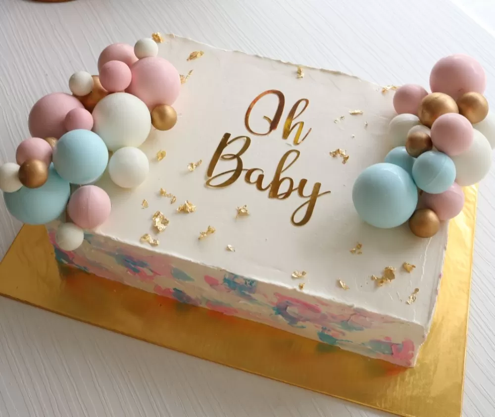 Gender Reveal Rectangle Cake