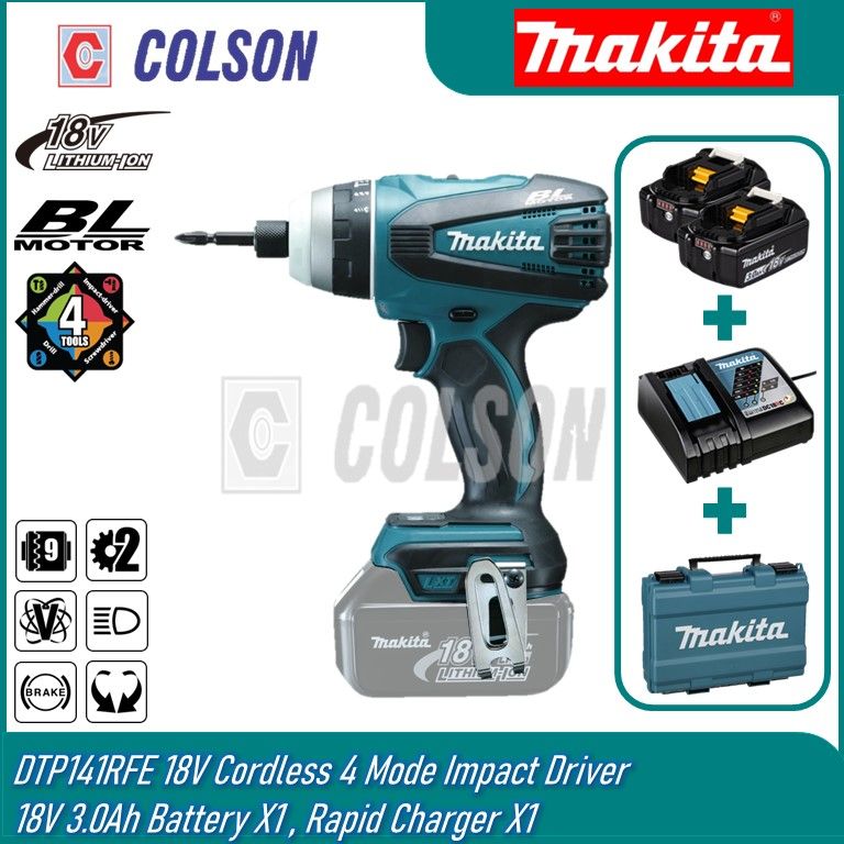 MAKITA DTP141RFE/ DTP141Z 18V Cordless 4 Mode Impact Driver Solo / Set