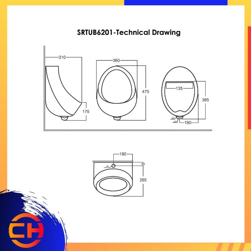 SORENTO URINAL BOWLS SRTUB6201