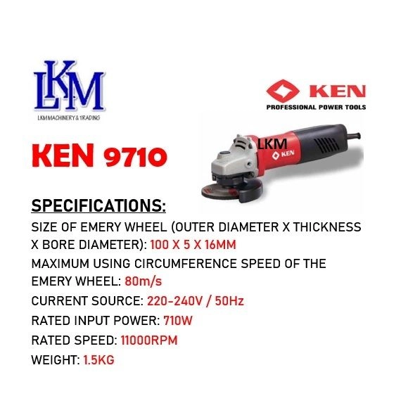 [KEN] 9710 710W 100MM 4" ANGLE GRINDER