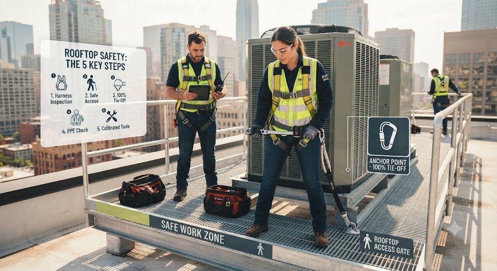 working at height safety equipment for aircon technicians