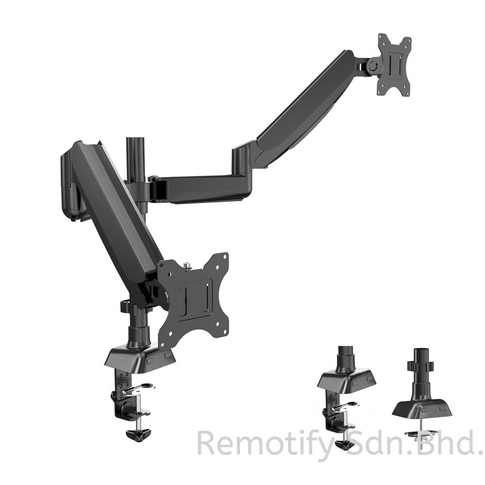 PS160 Dual Monitor Arm Desk Mount for 13"-32" Screens | Heavy Duty Full Motion Dual Display Stand | 180掳 Rotation | VESA 100x100