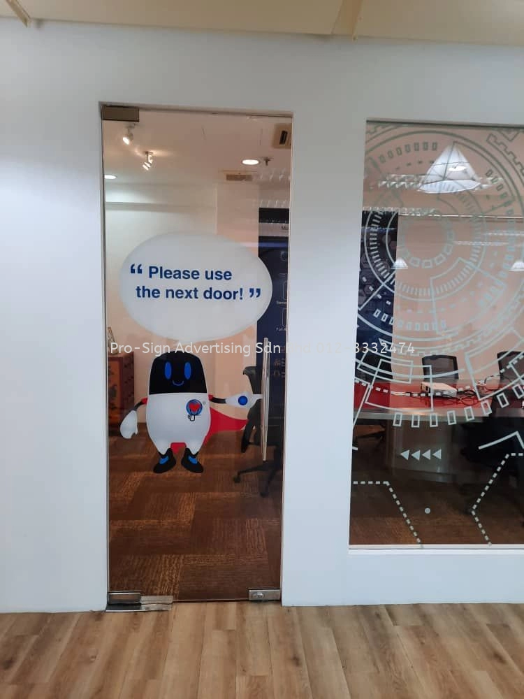 OFFICE 3 LAYER PRINT GLASS STICKER (MXM, 2021, PETALING JAYA)